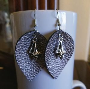 Handmade faux leather earrings
